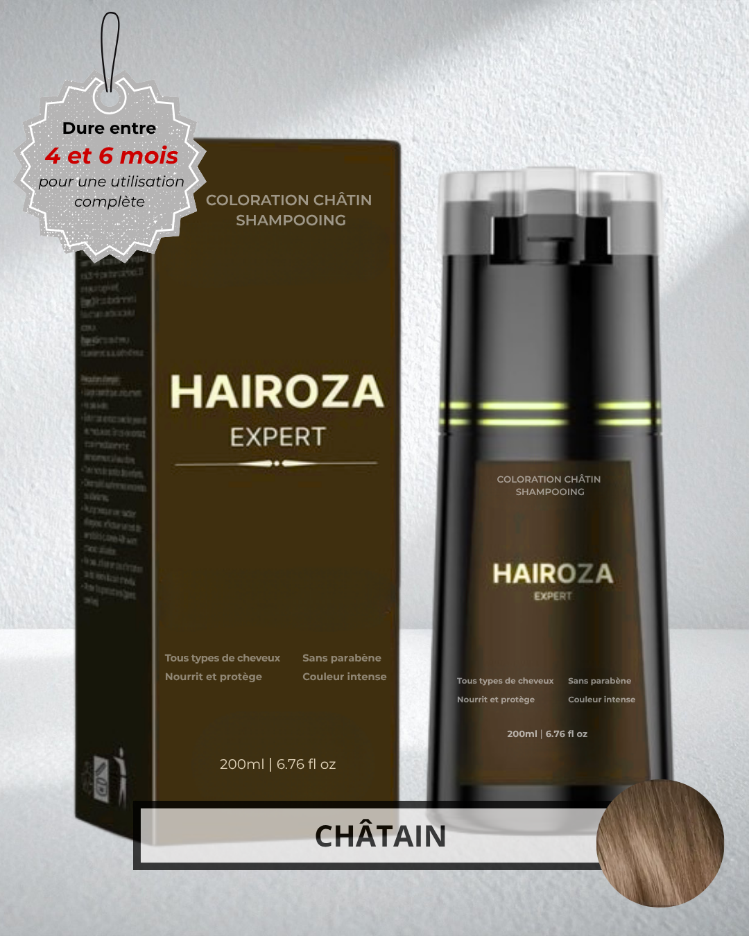 Shampooing colorant châtain